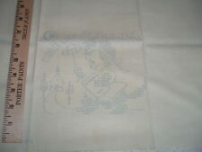 Vtg 40s Cat DOW Sunday Church Linen Tea Towel Stamped For Embroidery 18x30 #PB8 picture