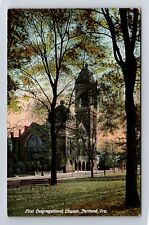 Portland OR-Oregon, Panoramic First Congregational Church, Vintage Postcard picture