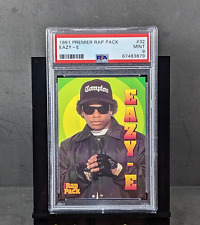1991 PREMIER RAP PACK EAZY-E Rookie (N. W. A.) #32 PSA 9 Mint Trading Card picture
