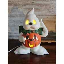 Vintage Ceramic Ghost Pumpkin Costume Jack O Lantern Light Lamp Very Nice 1995 picture