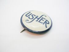 Antique Pin USHER Button picture