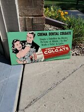 c.1951 Original Vintage Colgate Toothpaste Sign Metal Donasco Grocery Gas Oil  picture