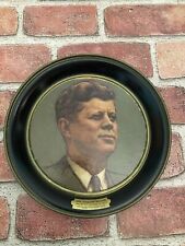 Vintage JFK FABCRAFT Tin Portrait Plate - John F Kennedy Memorial Tin Tray 8