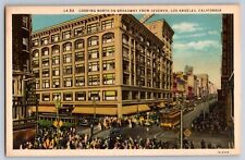 Postcard View North on Broadway from 7th Ave. Los Angeles California Up/WB  E 17 picture