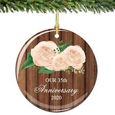 Our 35th Anniversary Christmas Ornament 2022 Rose Porcelain Ornament Husband picture