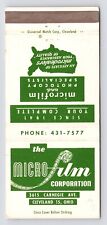 c1970s-80s~Cleveland Ohio OH~Microfilm Corporation~VTG Matchbook Cover picture