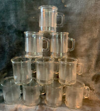 Vitrosax Italy 9 Vintage Cappuccino Espresso Ridged Glass Cups. Coffee picture