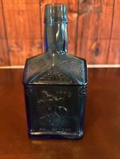 Wheaton Cobalt Blue Glass Bottle Embossed Paul Revere 1775 Vintage 8 Inches Tall picture
