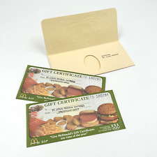 Vintage Two (2) NEW - UNUSED 1988 Mcdonalds Holiday 50 Cent Gift Certificate picture