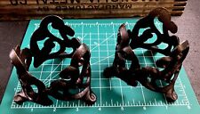 Vintage Ornate Cast Iron Candle Holder Set Of Two picture
