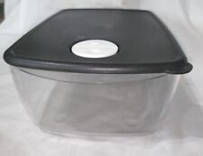 Tupperware Rock N Serve Microwave Container Large Deep 3.75 Qt 3380 Black Lid picture