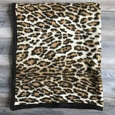 Biederlack Acrylic Throw Blanket Leopard Print Made in USA Plush Cheetah 50x60” picture