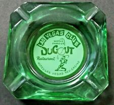 LAS VEGAS CLUB DUGOUT Restaurant Las Vegas Nevada Green Glass Cigarette Ashtray picture