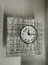 Waterford Crystal Large Square Offset Quartz Desk Table Mantel Clock - picture