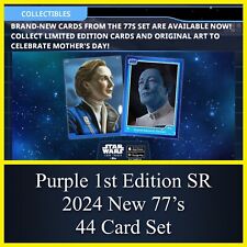 PURPLE 1st EDITION SUPER RARE 44 SET-NEW 77’s 2024-TOPPS STAR WARS CARD TRADER picture