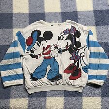 Mickey & Minnie Mouse Reversible Padded Sweatshirt Blue White Vintage 80s RARE picture