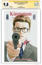 KINGSMAN The Red Diamond #1 in NM/MINT CGC 9.8 SS comic signed by TARON EGERTON picture