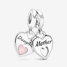 New Pandora Mother and Daughter Dangle Charm Bead w/pouch Always in my Heart picture