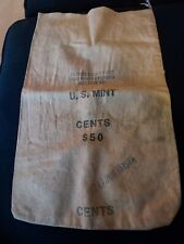 Vintage US Mint Canvas Bank Bag Cents $50 picture
