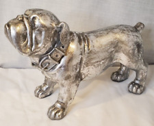 Silver Tone English Bulldog Statue/Figurine 12