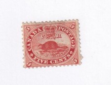 CANADA # 15 VF-MLH 5cts BEAVER NOT JUSTIN BEEBER A BEAUTIFUL STAMP picture