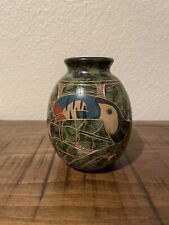 Hand Carved and Painted Nicaraguan Art Pottery Signed by Artist Toucan picture