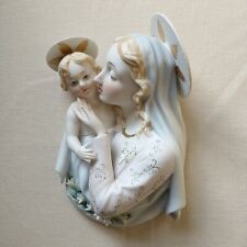VTG Lefton Capodimonte Handpainted Ceramic Madonna Child Jesus Signed *FLAW picture