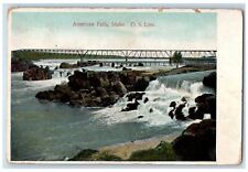 American Falls Idaho Postcard O.S. Line Bridge Lake Cliff 1910 Vintage Antique picture