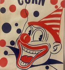 Vintage Jumbo Popcorn Bag, Clown, Circus, Red White and Blue, 1950s picture