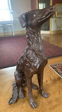 BORZOI Russian Wolfhound Cast Aluminum Statue vtg Statue-esque dog 37” picture