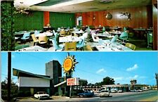Drake Motel Restaurant Chattanooga TN Dual View Interior Autos postcard H448 picture