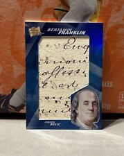 2021 Pieces of the Past BENJAMIN FRANKLIN Jumbo Relic Blue #330 Hand Written SSP picture