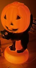 Halloween Blow Mold Black Cat Pumpkin JOL NEW Vintage Inspired Battery Operated  picture