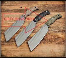 RMJ Tactical Da Choppa Fixed Blade Knife Tungsten Gray 80CRV2 Blade Dirty Olive picture