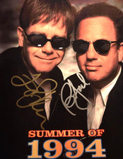 ELTON JOHN, BILLY JOEL Signed 8x10
