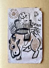 Old matchbox label Japan Donkey Rider Japanese art antique stamp prewar A26 picture