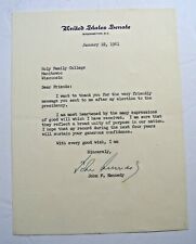 President Elect John F. Kennedy Signed Letter, As Senator, January 12, 1961 picture