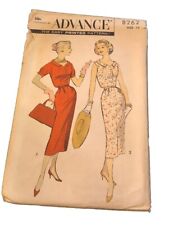 Vintage 1950's  Advance Sewing Pattern #8262 Vogue Dress Women's Size 16  picture