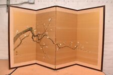 Japanese VTG 4 Panel Folding Screen Asian Byobu Painted Chinese 66x36 Antique* picture