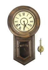 Vintage Victorian Style Mahogany School Hoouse Regulator Wall Clock picture