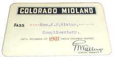 1907 COLORADO MIDLAND RAILWAY EMPLOYEE PASS #1369  picture