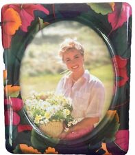 Vintage  Enesco Picture Photo Frame Floral Resin Ceramic  Glossy Finish 12x10 picture