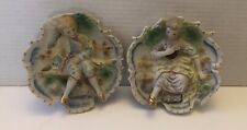 Vintage Japan Victorian Theme 6” Wall Decor Colonial Man & Woman Art Collectible picture