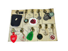 Vintage HIT line Salesman's Keychain sample board with 12 Key Chains Rare picture