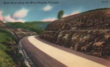 Sand Stone along the West Virginia Turnpike, WV, Linen Vintage Postcard b4342 picture