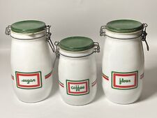 Wheaton Cucina Milk Glass 3 Piece Clamp Seal Canister Set picture