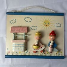 Vintage Irmi  Baby Nursery Rhyme Wood Picture Jack And Jill Went Up The Hill picture