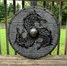 X-MAS GIFT Wood & Metal MEDIEVAL Knight Shield Handcrafted Viking Shield  picture