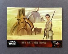 2015 Topps Star Wars The Force Awakens REY RETURNS HOME #73 Rookie RC GOLD /250 picture