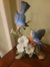 HOMCO Masterpiece, porcelain bird figurine, Springtime Song Bluebirds  picture